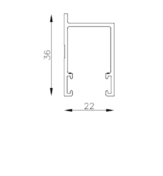 Imagen de Perfil Aluminio Guia Lateral Anodizado MDT601