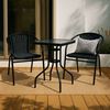Imagen de Juego De Jardin Mesa Vidrio + 4 Sillas - Set Combo - Rattan Negro