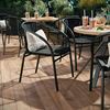 Imagen de Juego De Jardin Mesa Vidrio + 4 Sillas - Set Combo - Rattan Negro