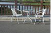 Imagen de Juego De Jardin Mesa Vidrio + 2 Sillas - Set Combo - Rattan Blanco