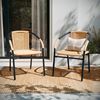 Imagen de Juego De Jardin Mesa Vidrio + 2 Sillas - Set Combo - Rattan Crema