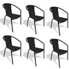 Imagen de Juego De Jardin Mesa Vidrio + 2 Sillas - Set Combo - Rattan Negro