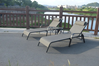 Imagen de Combo 2 Reposeras Textilene + Mesa de Vidrio | Reposeras Apilables 4 Posiciones para Exterior y Jardín