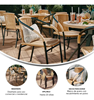 Imagen de Juego De Jardin Mesa Vidrio + 4 Sillas - Set Combo - Rattan Beige