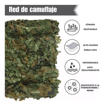 Imagen de Cortina Techo Reforzada Pergola Patio Toldo Red Sombreo  Camo Oxford 250D - 6X3 Mts